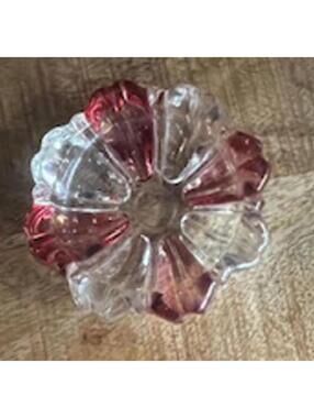 Vintage Pink and Clear Glass Decorative trinket dish